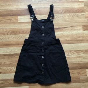 H&M Black Denim Overall Dress